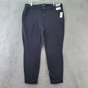 Aeropostale Womens Skinny Chino Pants SZ14 Short Petite Black Slim Leg Mid Rise